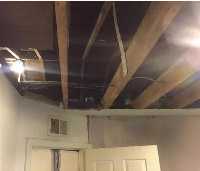 exposed rafters after ceiling removed