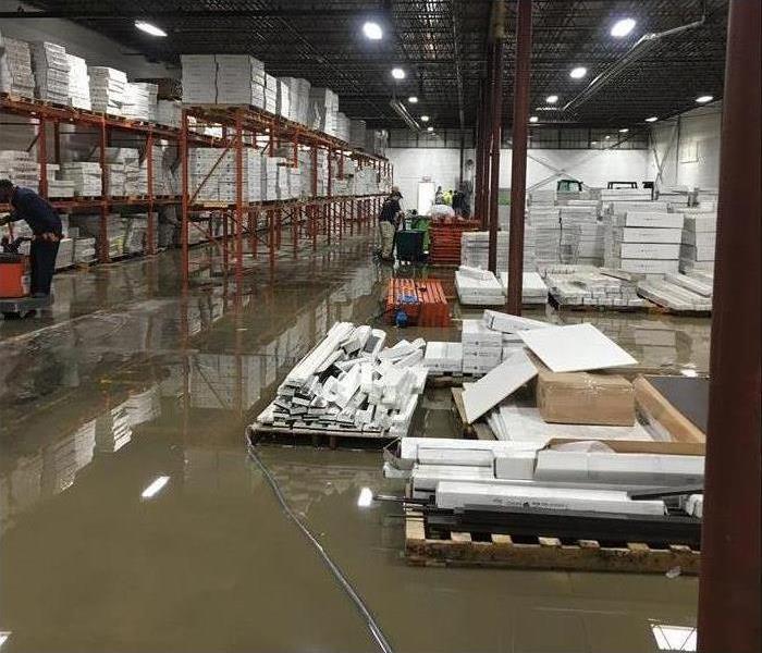 Water on warehouse floor