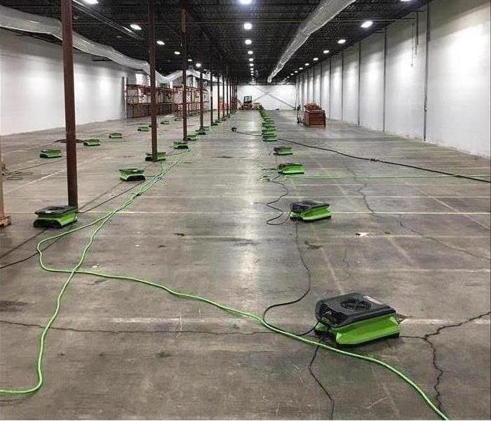 clean and dried warehouse floor.