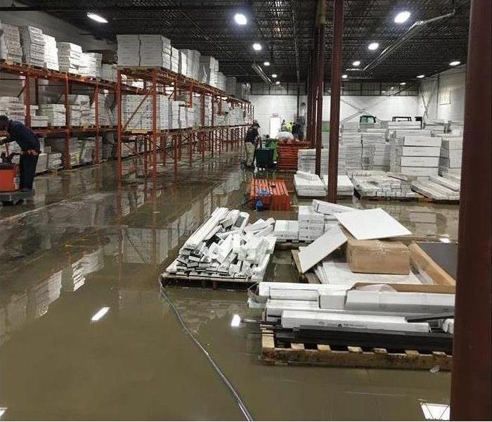 Warehouse with water on ground in Toledo