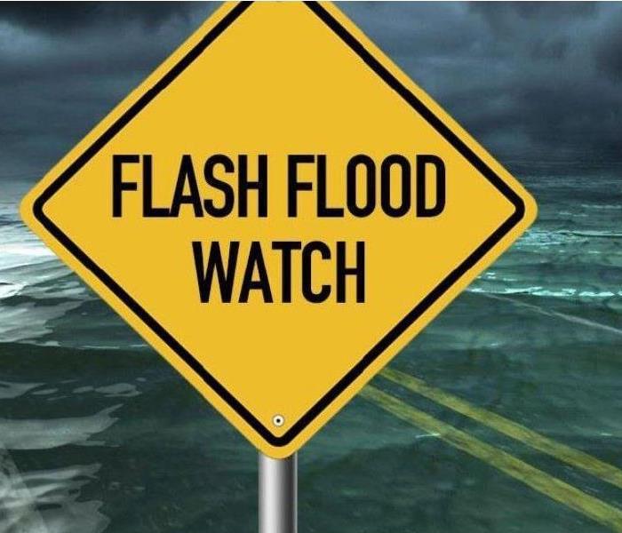 Flash flood warning sign